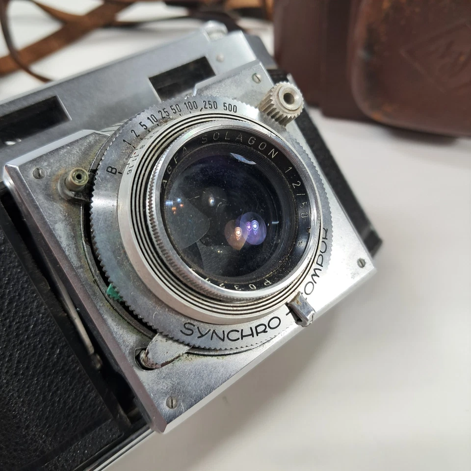 AGFA KARAT 36 película CÁMARA SYNCHRO-COMPUR telémetro plegable Rodenstock Heligon Foto 3 de 4