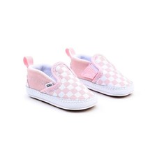Vans Slip-On V Crib VN0A2XSL04E Infant Pink White Checkerboard Canvas Suede Shoe