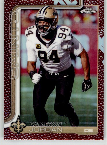 Cameron Jordan 2025 Topps Chrome Football Leather Refractor 221 Saints
