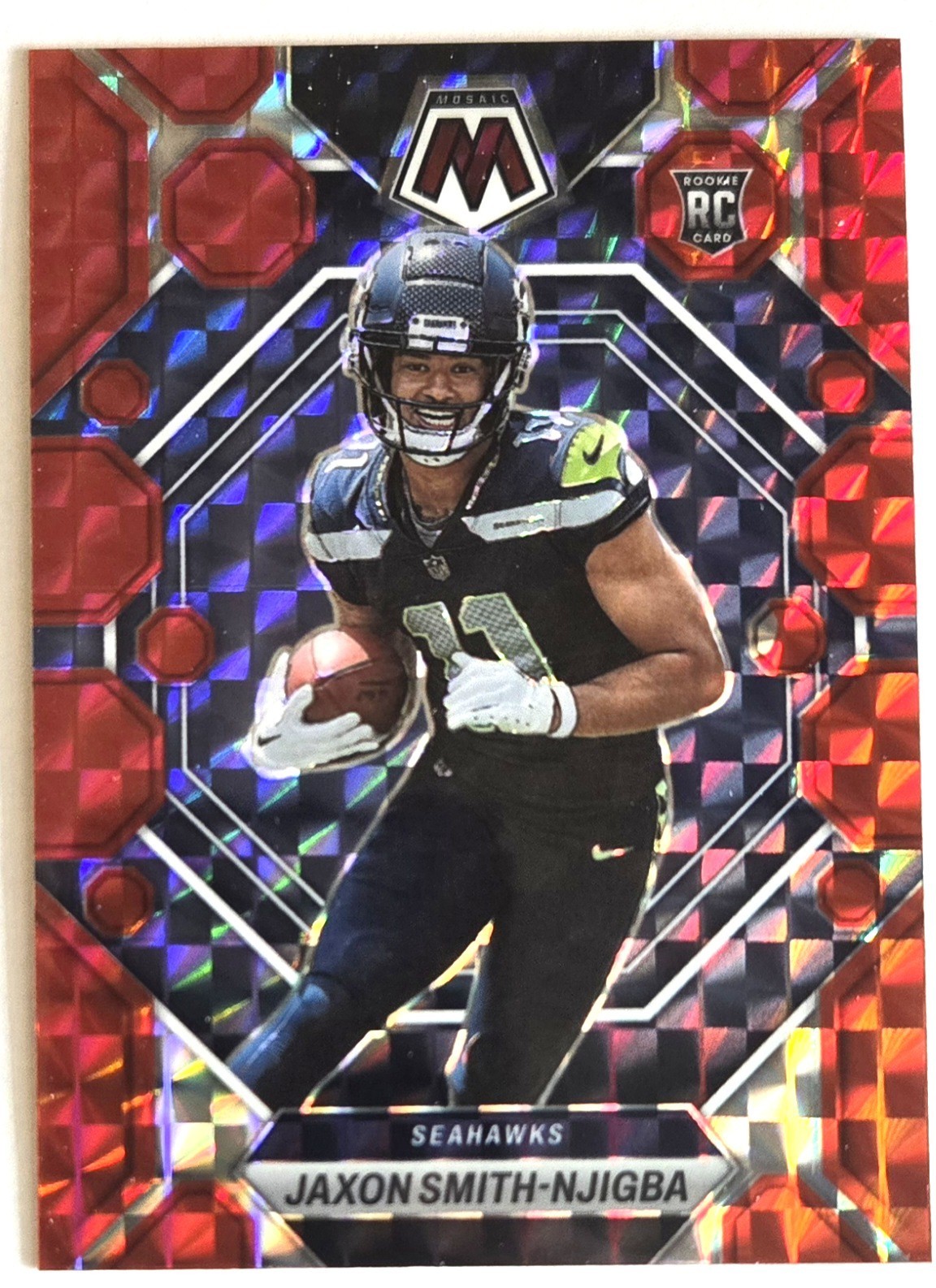 2023 Panini Mosaic Rookies Jaxon Smith-Njigba RC #331 Red Mosaic Prizm Rookie