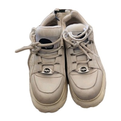 Buffalo London Light Gray Leather Platform Classic Chunky Retro Sneaker 41