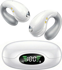 Ultra Open Ear Earbuds - Ergonomic Clip-On Earbuds, Bone Conduction Over-The-Ear