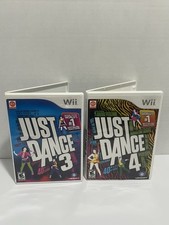 Nintendo Wii- Just Dance 4 & Just Dance 3 Bundle, Complete In Box, Tested