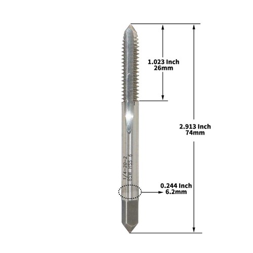 1/4"-20 BSW HSS Right Hand Thread Tap high quality High Speed Steel 6542 Used... - Picture 4 of 4