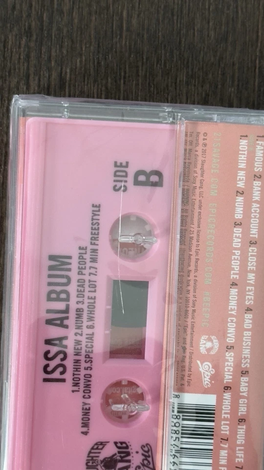 21 Savage - Issa Album - Pink Cassette Tape (Limited Edition of 500) Sealed - Image 3 of 3