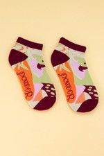 Powder Ladies Trainer Socks, Modern Parrot, SOC436