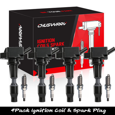 4 Ignition Coil & 4 Spark Plugs for Hyundai Sonata Kia Optima Genesis UF764
