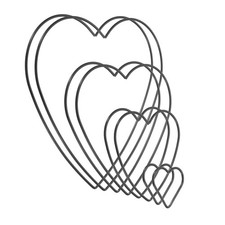 Heart Dream Catcher Rings, 2 Set 4 Size Wreath Floral Hoop, Black