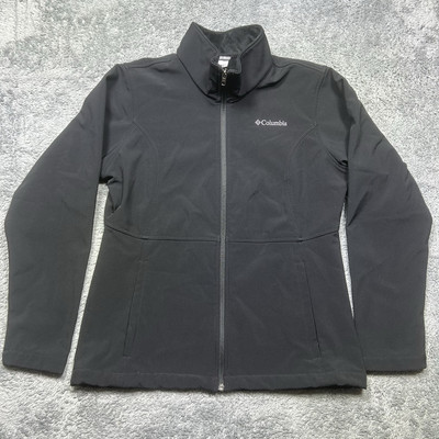 Columbia Mabel Meadow  Softshell Jacket Women's M Black Full Zip Pockets Outdoor