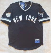 New York Black Yankees Vintage Inspired NL Replica V-Neck Mesh Jersey Sz XL