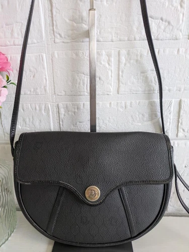 Sac bandoulière Christian Dior cuir authentique noir moyen femme France 115928