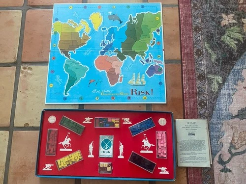 Vintage 1963 Risk Board Game Parker Brothers Wooden Pieces Dice Are Bakelite