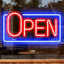Led Neon Open Sign for Business Window, Light up Open Sign for Store Carteles Le