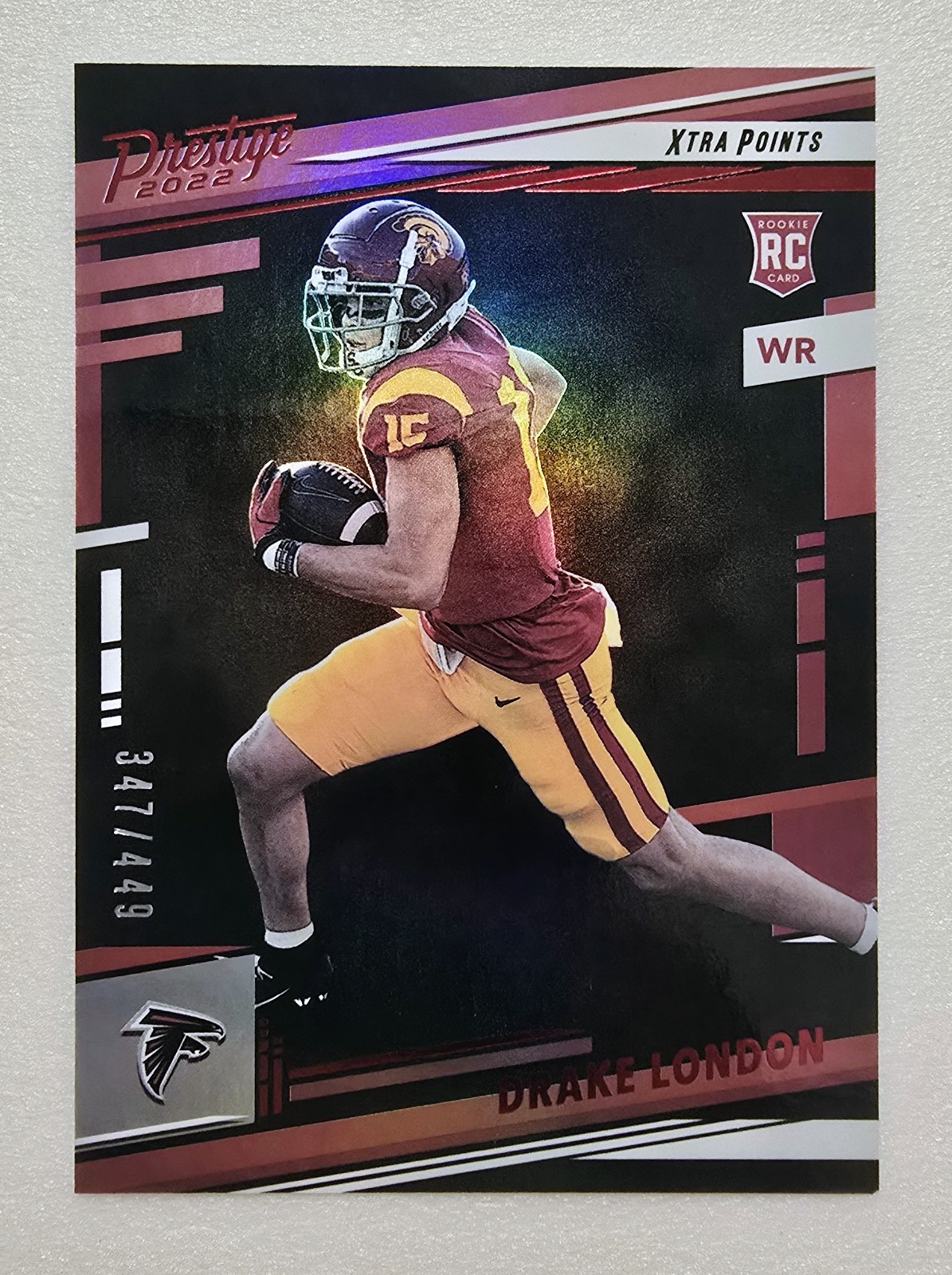 2022 Panini Prestige - Drake London Premium Red Prizm /449 #309 Rookie RC