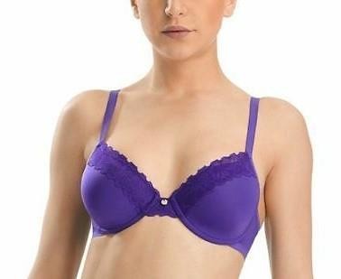 NATORI~HIDDEN GLAMOUR CONTOUR~MORNING GLORY~DARK VIOLET PURPLE~32DD~WORN 1X~EXC