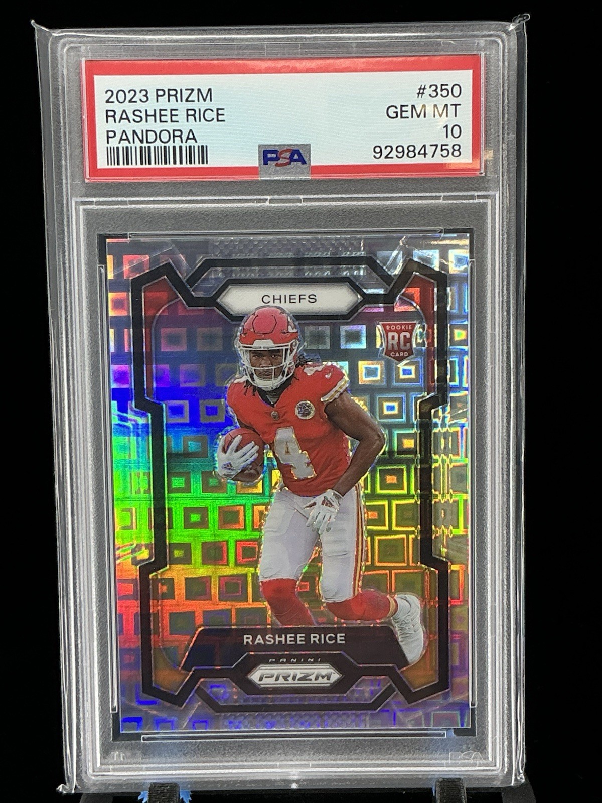 2023 Panini Prizm Rashee Rice Pandora Prizm Rookie RC /400 #350 Chiefs PSA 10