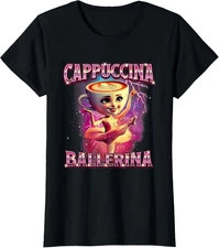 Ballerina Cappuccina Italian Brainrot Character Ladies' Crewneck T-Shirt
