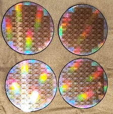 4 Semiconductor Silicon 8 Inch 200mm Wafers IC Chips Design Imprints Reclaim