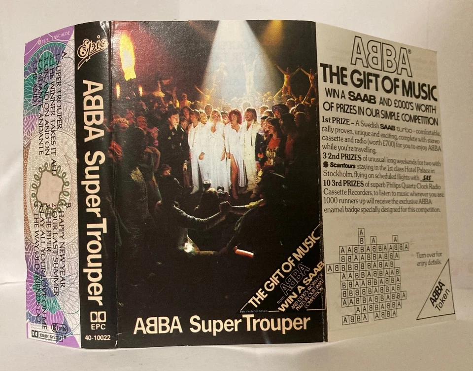 ABBA SUPER TROUPER 1980 UK CASSETTE TAPE, SAAB COMPETITION EDITION - Image 3 of 3