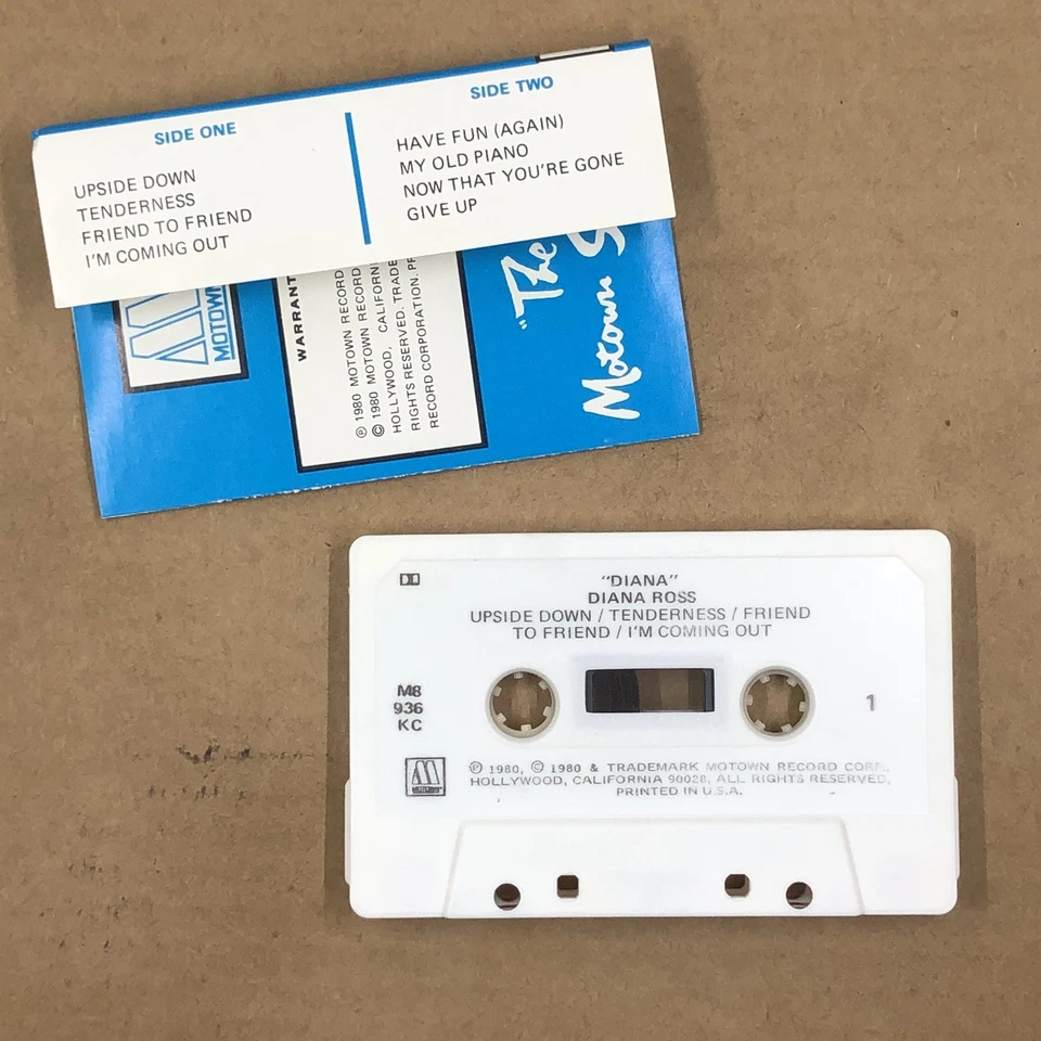 DIANA ROSS Cassette Tape 80s Funk Soul IM COMING OUT UPSIDE DOWN STRANGER THINGS - Image 2 of 4