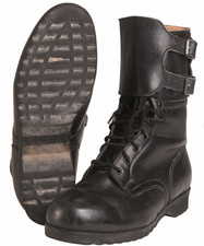 Czech Army M60 Black Leather Combat Ranger Cuff Boots 1960s