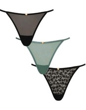 Image of Ann Summers Collection. 3 Pack Mesh Texture Brazilian - Size 12. New With Tags