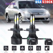 2x H4 9003 LED Headlight Kit 6000K High/Low Bulbs For HONDA CIVIC 1992-2002 2003