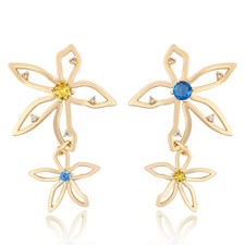 Flower Drop Earrings for Women Gold Silver Floral Dangle Earrings Holiday Earrin
