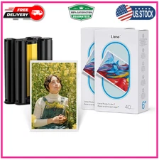 Liene Amber M100/M200 4x6 Photo Printer 80 Sheets Photo Paper & 2 Ink Cartri...