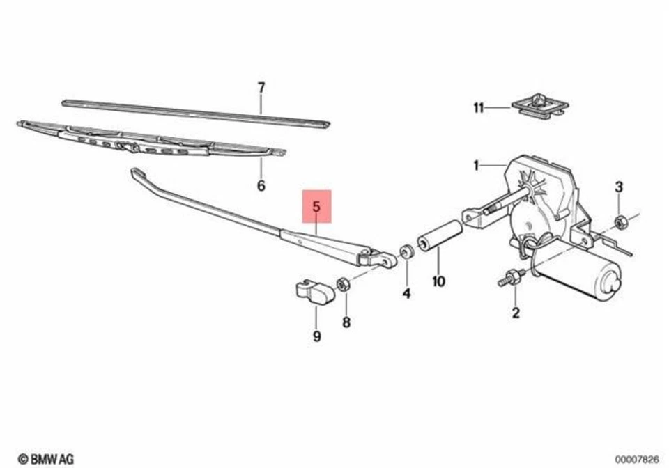 Brazo limpiaparabrisas original BMW E30 316i 318i 320i 324td 325i 325ix vagón 61621381525 Foto 2 de 3