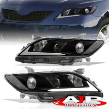Black OE Style Head Lights LED DRL Signal Lamps Pair For 2007-2009 Toyota Camry