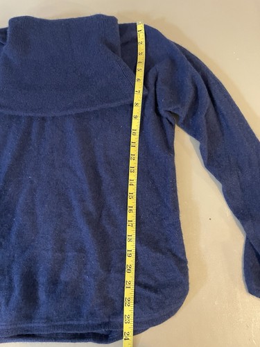 Max Studio Women Blue Turtleneck Sweater XL 100% 2 Ply Cashmere - Picture 4 of 5
