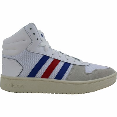 Adidas Hoops 2.0 Mid Cloud White/Collegiate Royal Scarlet FW8252 Men's Size  10 | eBay