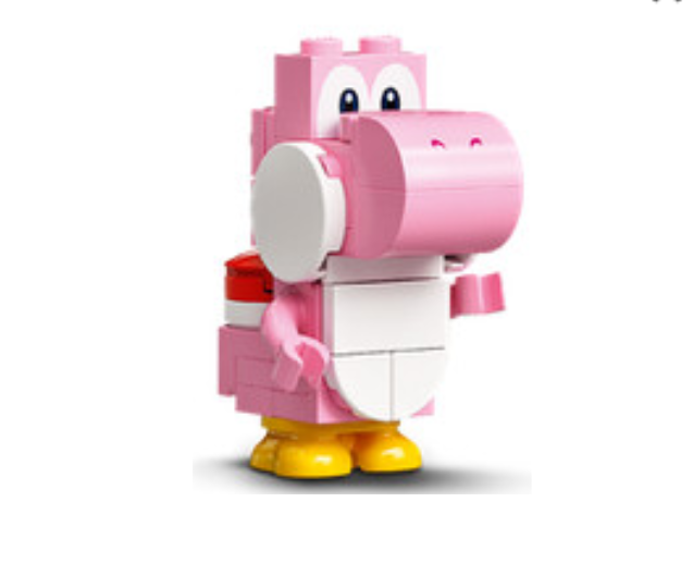 Lego Pink Yoshi 71387 White Tile 71387 Super Mario