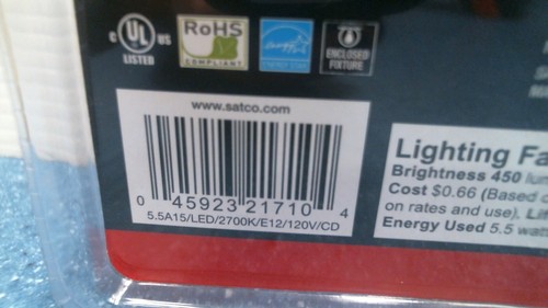 Satco Appliance/Fan LED 5.5W A15 Light Bulbs 2 pk (S21710) FS - Picture 4 of 4