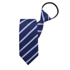 Mens Ties, Zipper Ties for Men Adjustable Pre-Tied Neckties with Blue Stripe