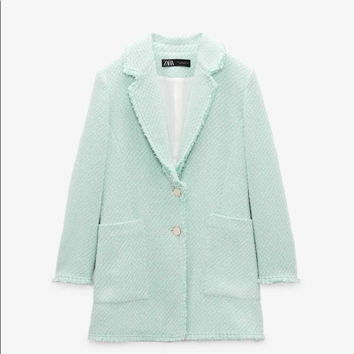 Zara mint green coat cheap