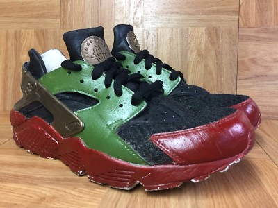 Worn🔥 Nike Air Huarache Custom Painted Size 318429-111 Halo Boba Fett  Themed