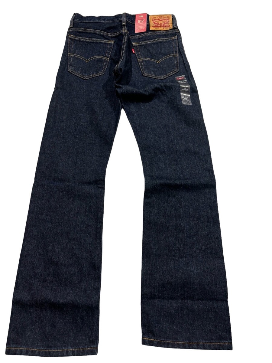 Levi's 517 Bootcut Jeans Men's Dark Blue Rinsed Wash Casual Levi's 517 Bootcut Jeans Men's Dark Blue Rinsed Wash Casual