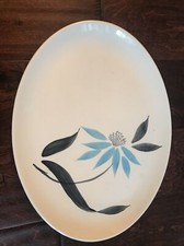 Vintage Stetson China Handpainted Floral Oval Platter Underglazed 14 x 10