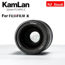 US KamLan 32mm F1.1 APS-C Large Aperture Manual Focus Lens fr Fujifilm FX Camera