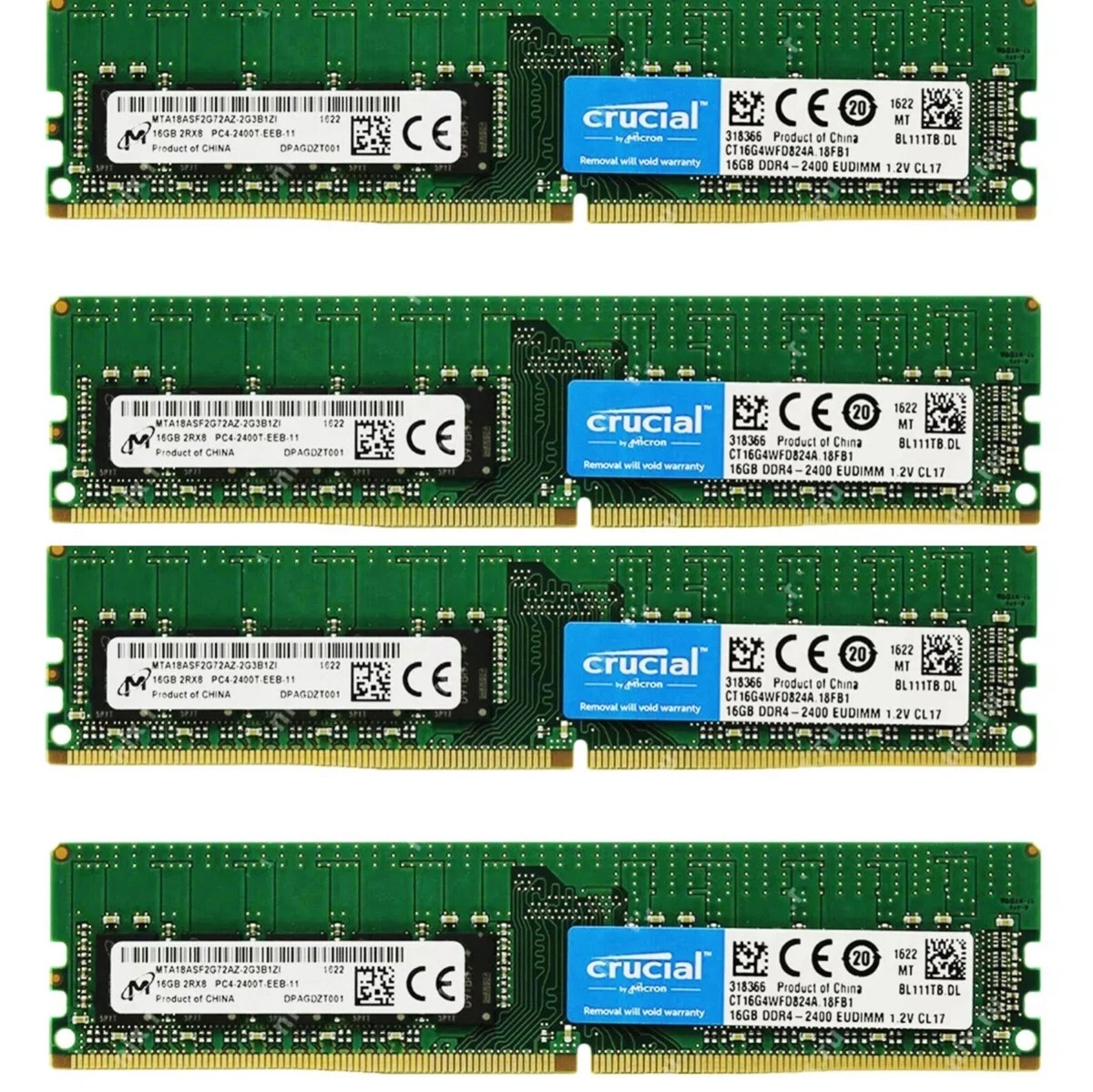 Crucial PC4-19200 (DDR4-2400) Bus Speed Computer RAM 64 GB Total