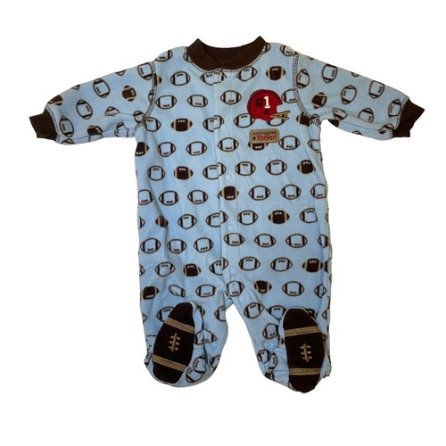 Carter's Just One You Baby Boy Blanket Sleeper Footed 3 Months Football Pajamas