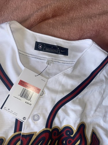 Nike Atlanta Braves Gold Program World Series Jersey Sz Large Acuña - Picture 3 of 7
