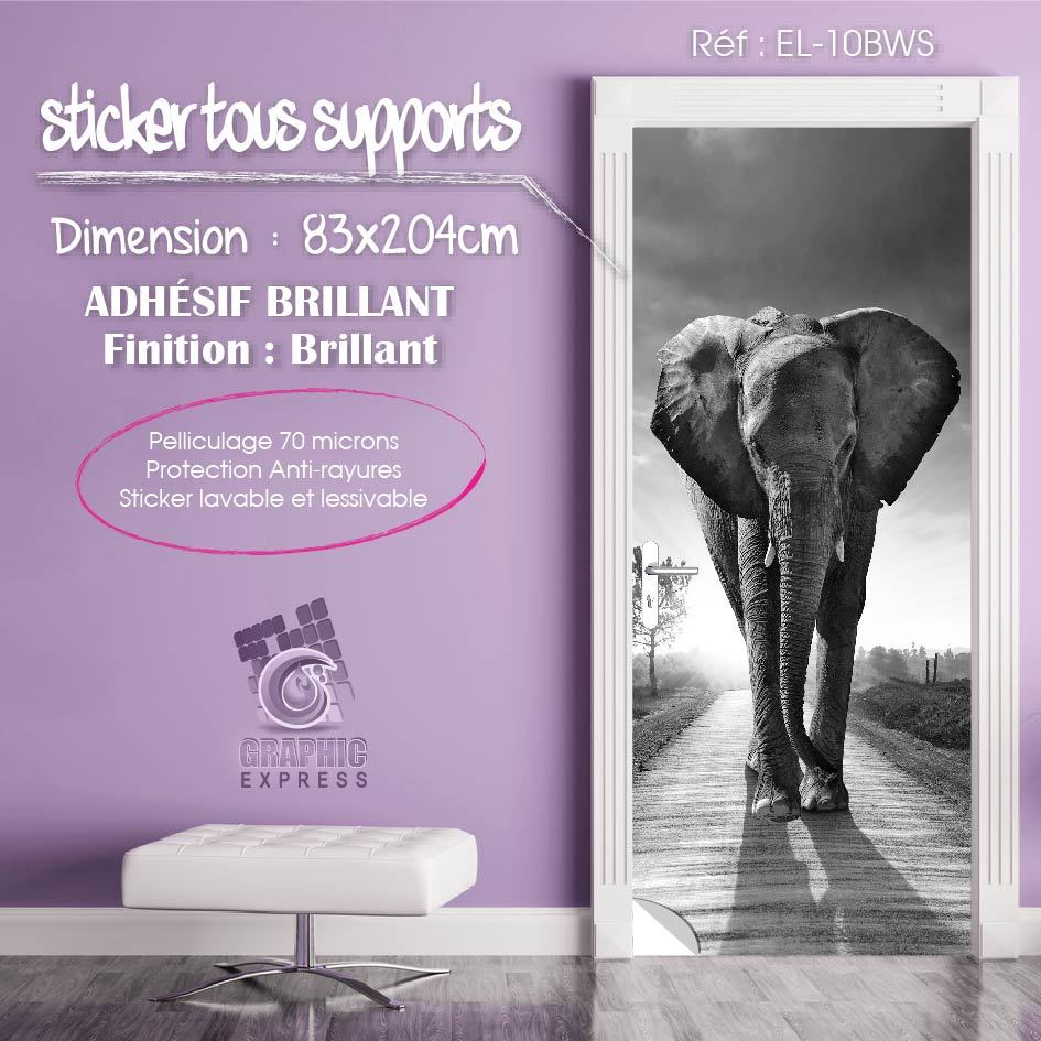 Poster Déco Trompe-l'œil éléphant Graphic Express - 4 Dimensions Neuf France
