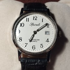 Montre homme Spirale quartz vintage – étanche 50M, dateur, mouvement japonais