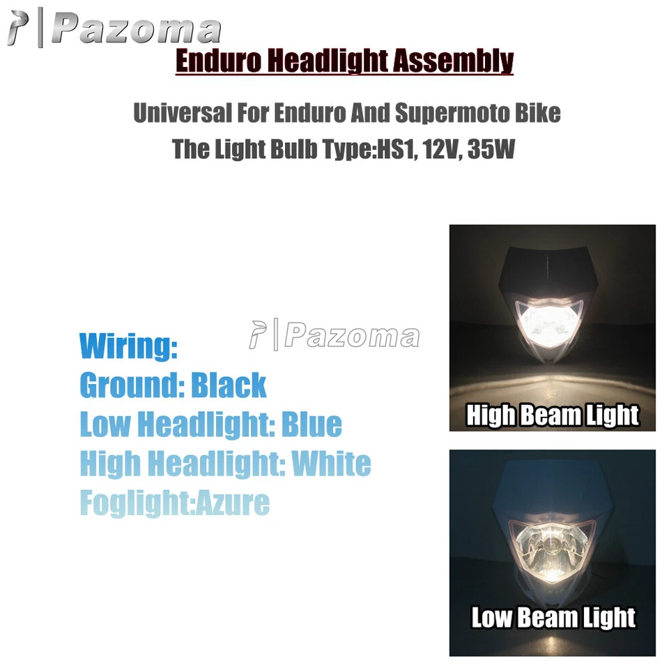 Faro delantero para Suzuki DR100 DR125 DR250 DR350 RM100 RM125 RM250 RM400 RM465 Foto 4 de 4