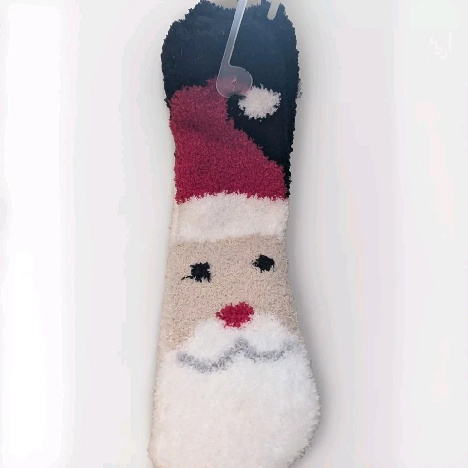 🌲⛄3 Pr 圣诞舒适旧海军拖鞋袜-圣诞老人、小狗、北极熊 Wm's 全新  — 第 3/4 张图片