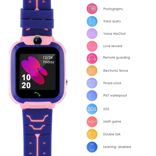 Q19 Montre Intelligente Smartwatch Enfant SOS Téléphone Carte Sim IP67 IOS Andro - Photo 36 sur 36
