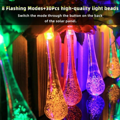 30 LED Solar String Lights Outdoor Waterproof Garden Path Yard Decor Fairy Lamp - Picture 1 of 18